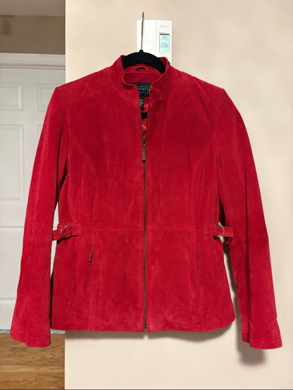 Relativity Red Suede Zip-Front Jacket